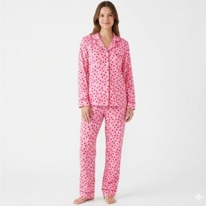 Kate Spade New York Scattered Heart Pajama Set Pink Red